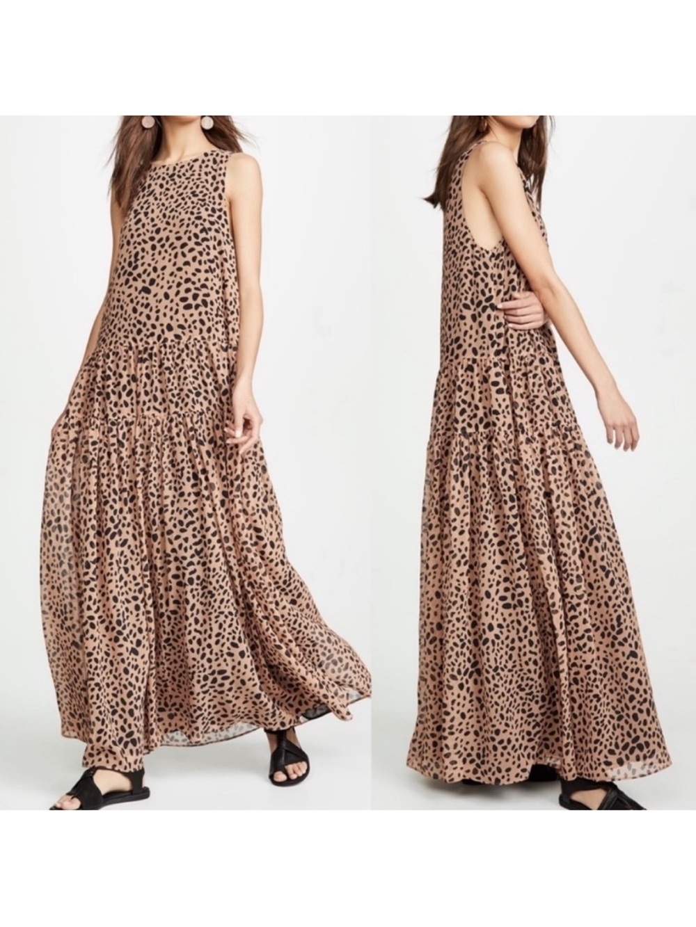 Frame and Partners Leopard Print Maxi Dress Sz 6